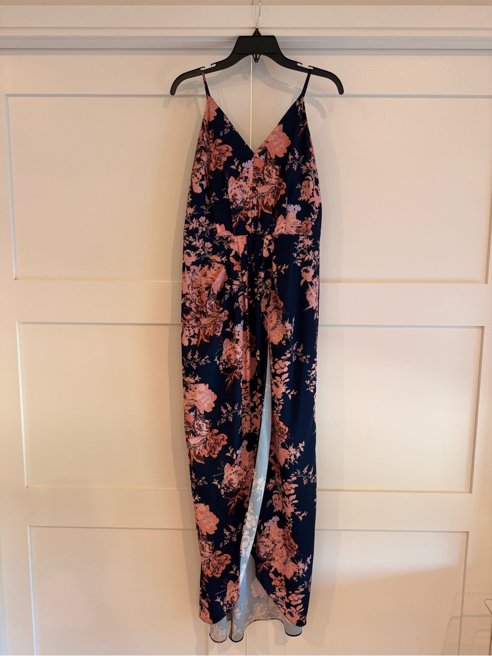 Chelsea28 Navy Jumpsuit with Pink Floral Print